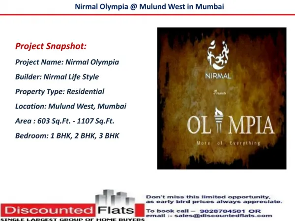 Nirmal Olympia Mulund West Mumbai New Launch by Nirmal Lifes