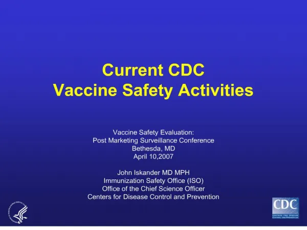 current cdc vaccine safety activities