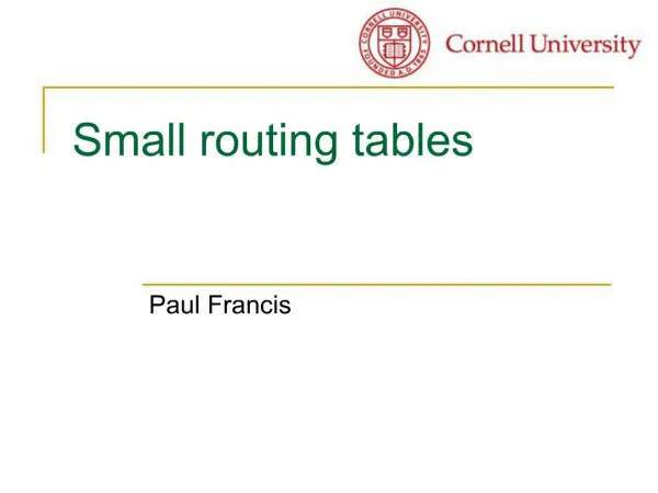 Small routing tables