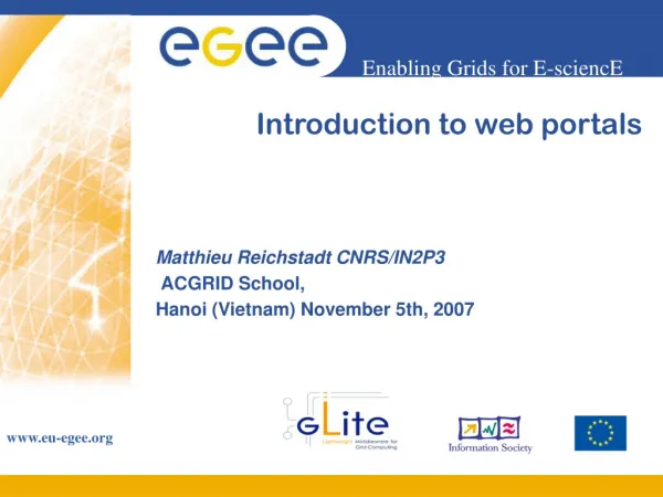 Introduction to web portals