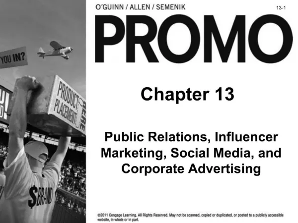 Public Relations, Influencer Marketing, Social Media, and Corporate Advertising