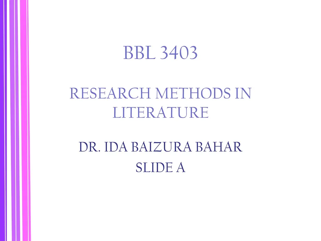 bbl 3403 research methods in literature