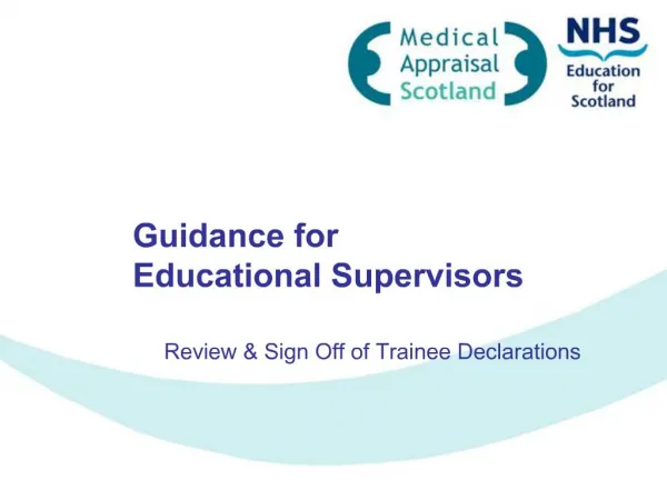 Guidance for Educational Supervisors