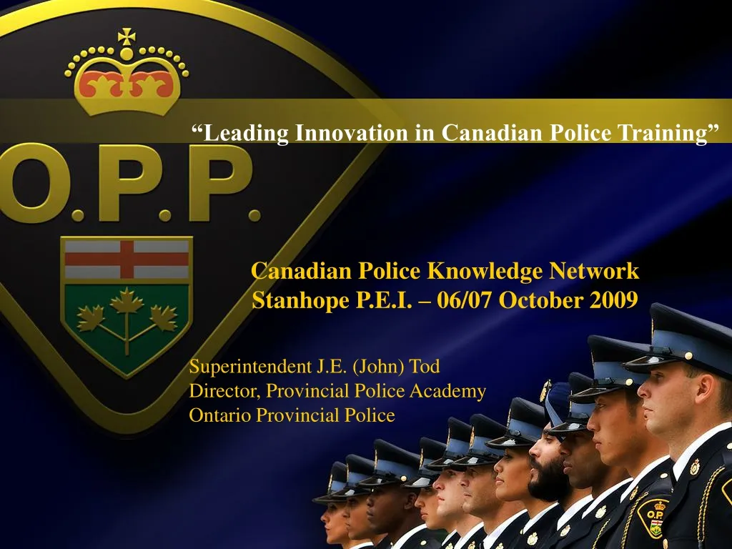leading innovation in canadian police training
