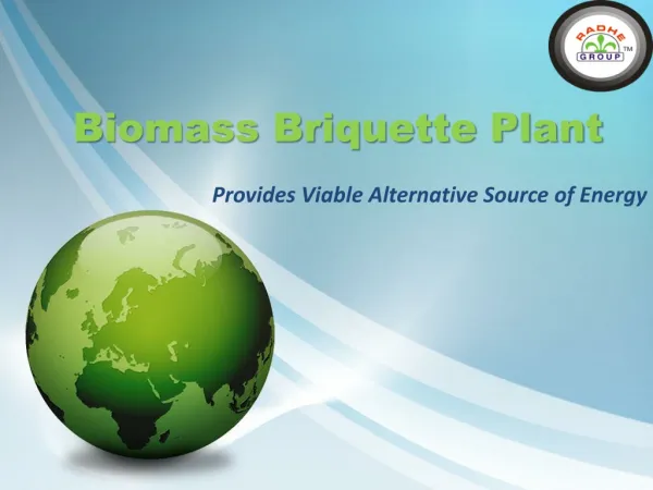 Biomass Briquette Plant Project for Alternative Source of En
