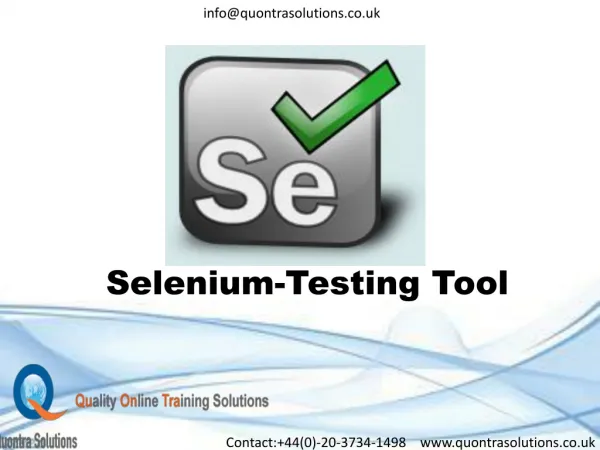 Selenium Overview By QuontraSolutions