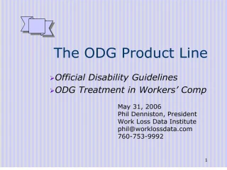 the odg product line