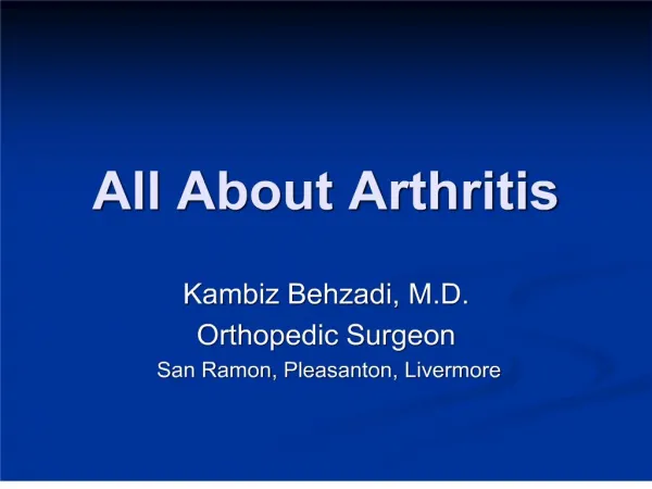 all about arthritis