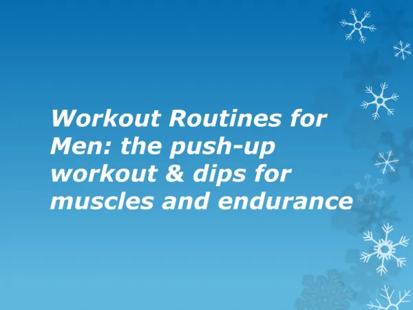 Workout Routines for Men: the push-up workout