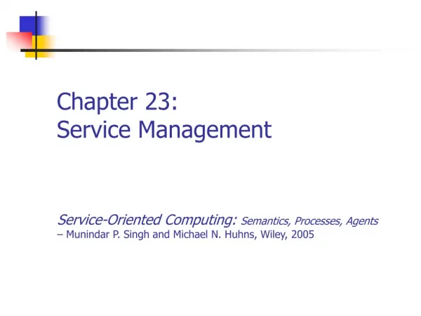 Chapter 23: Service Management