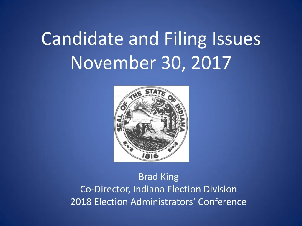 candidate and filing issues november 30 2017