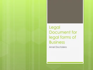 Legal Document for legal forms of Business