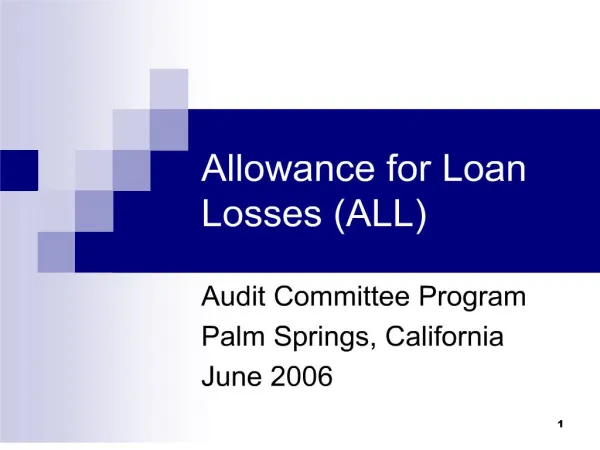 allowance for loan losses all