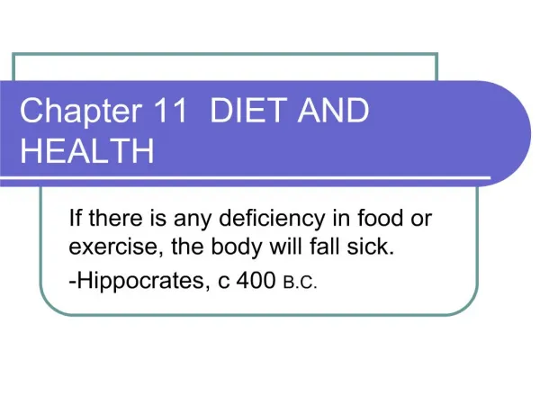 chapter 11 diet and health