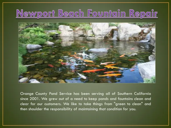 Fountain Repair Newport Beach