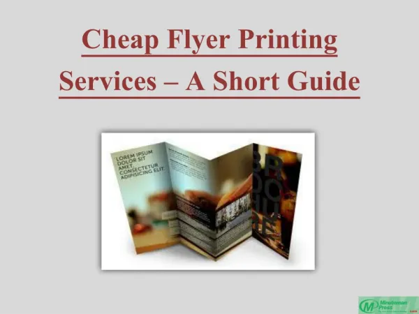 Cheap Flyer Printing Services – A Short Guide