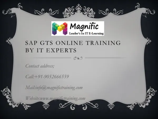sap gts online training by IT experts
