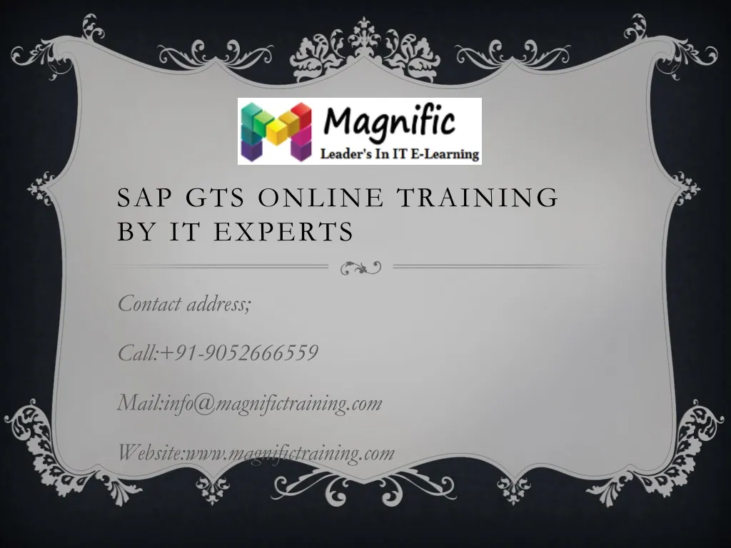 sap gts online training by it experts