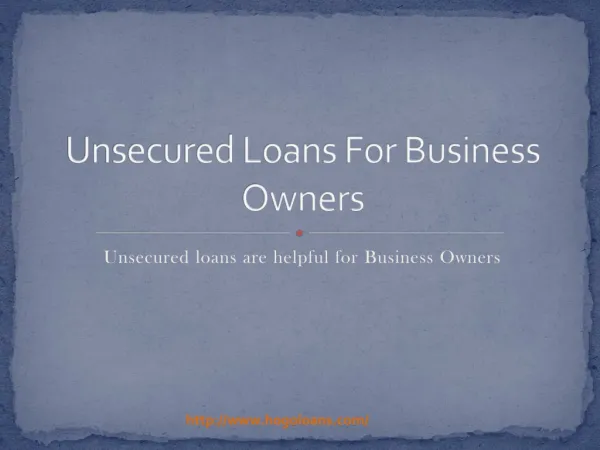 Unsecured Loans For Business Owners