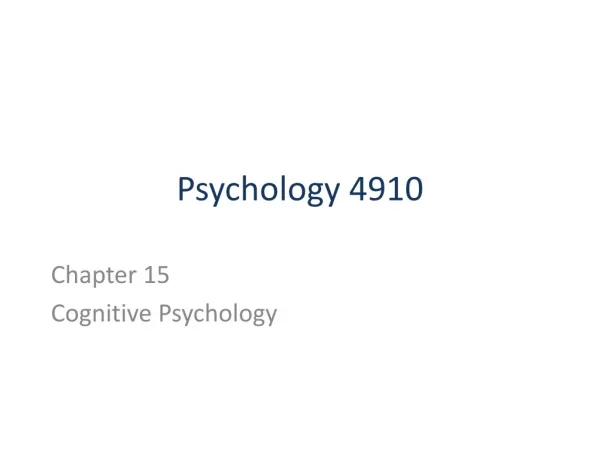 PPT - Psychology 4910 PowerPoint Presentation, Free Download - ID:320716