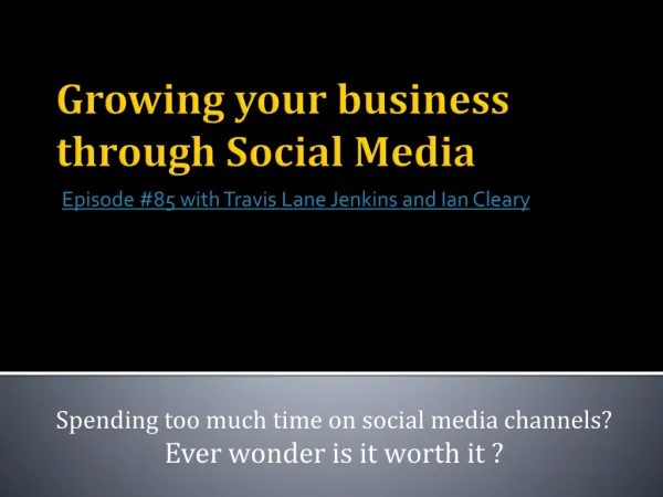 Growing Your Business Through Social Media