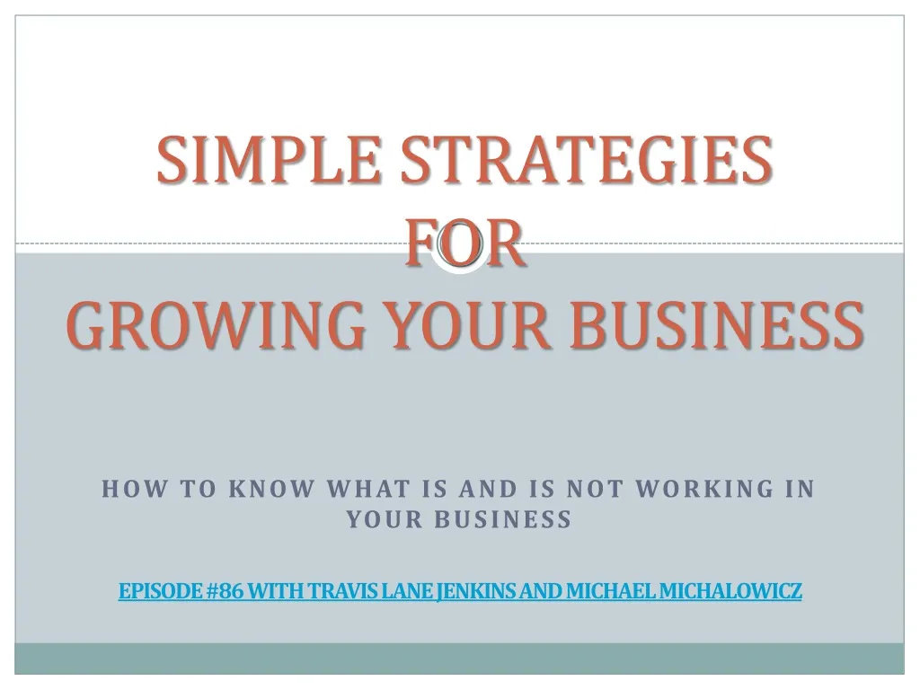 simple strategies for growing your business