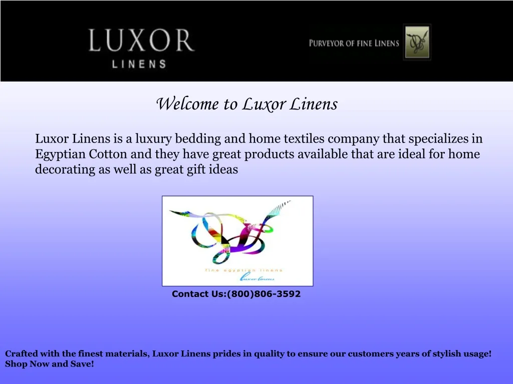 welcome to luxor linens