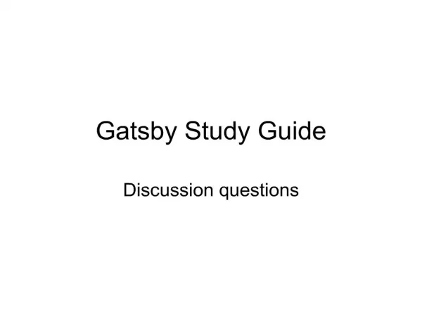 gatsby study guide