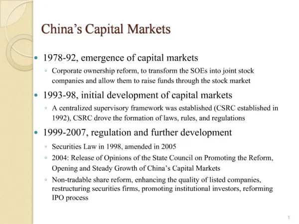 China s Capital Markets