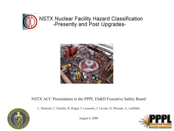 NSTX Nuclear Facility Hazard Classification -Presently and Post Upgrades-