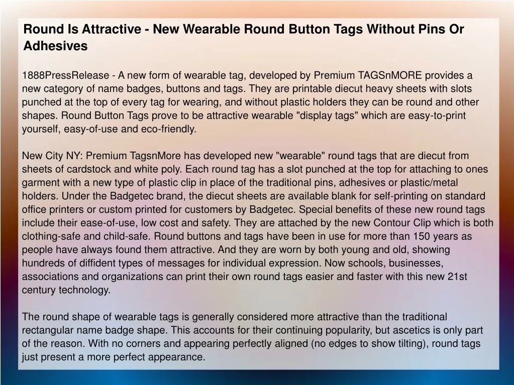 round is attractive new wearable round button