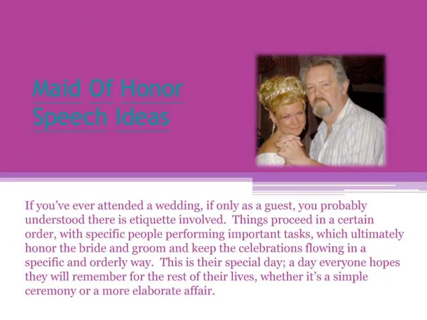Maid Of Honor Speech Ideas