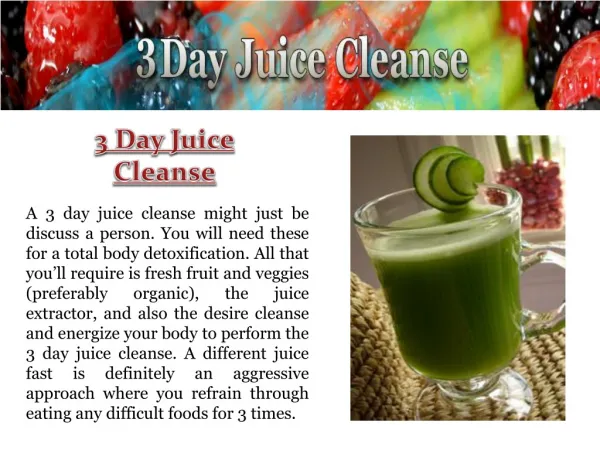3 Day Juice Cleanse Recipes