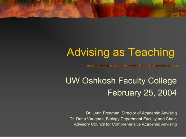 advising as teaching