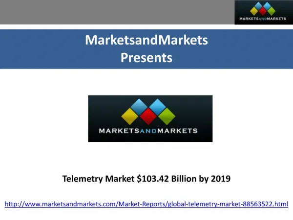 Telemetry Market $103.42 Billion by 2019