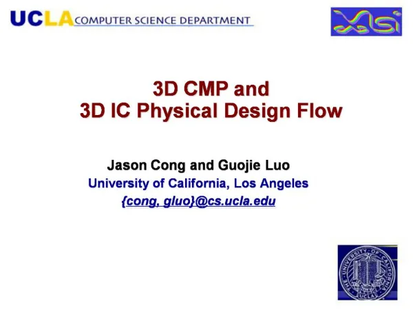 3D CMP and 3D IC Physical Design Flow