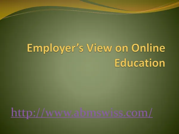 Employer’s view on online education