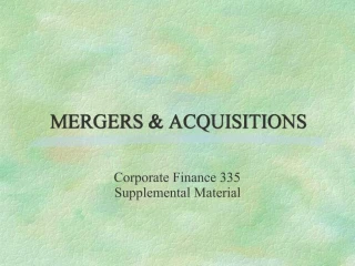 MERGERS ACQUISITIONS