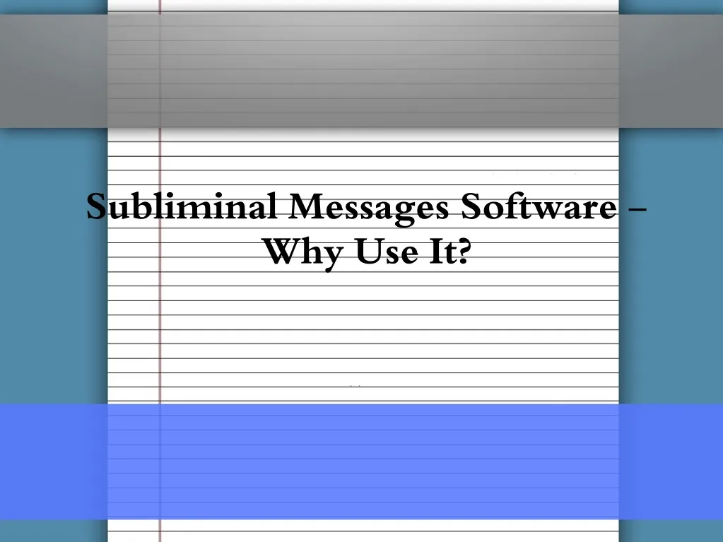 subliminal messages software why use it
