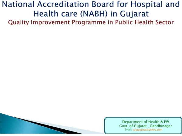 quality improvement programme in public health sector