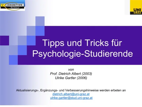 tipps und tricks f r psychologie-studierende