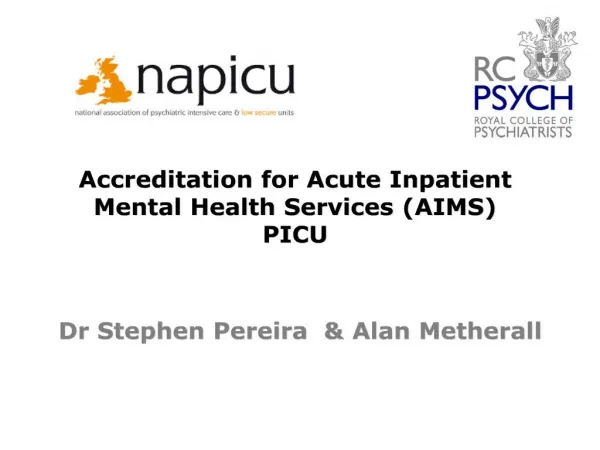 accreditation for acute inpatient mental health services aims picu