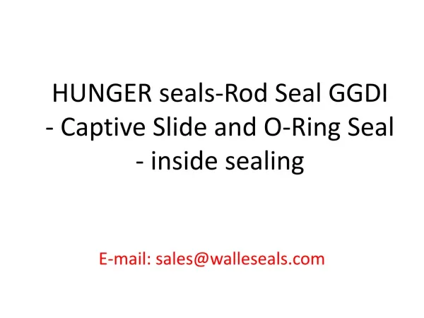 HUNGER seals-Rod Seal GGDI - Captive Slide and O-Ring Seal -