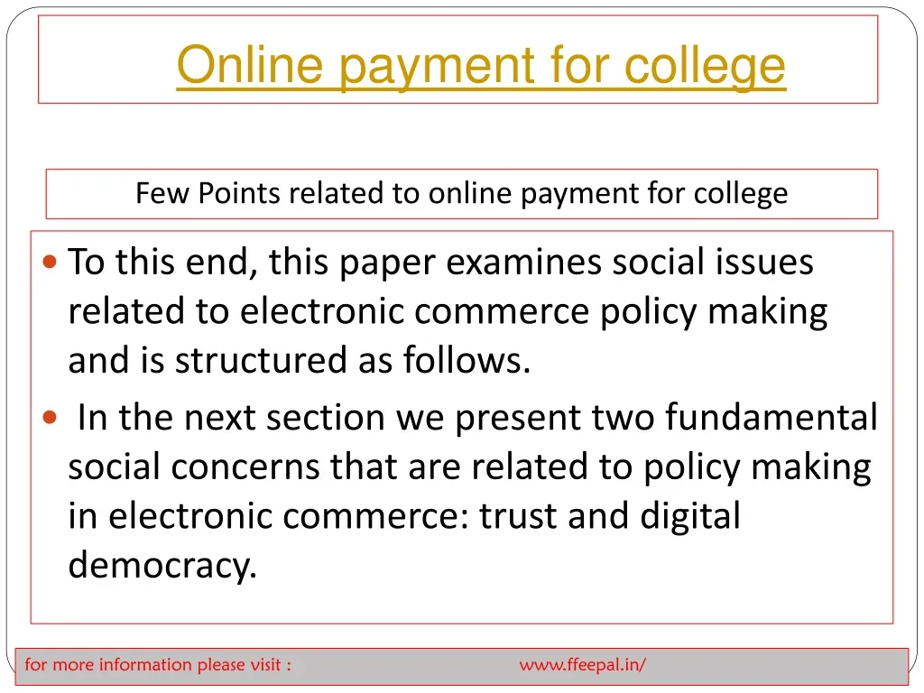 online payment for college
