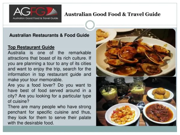 AGFG: Select Good Food Guide Sydney