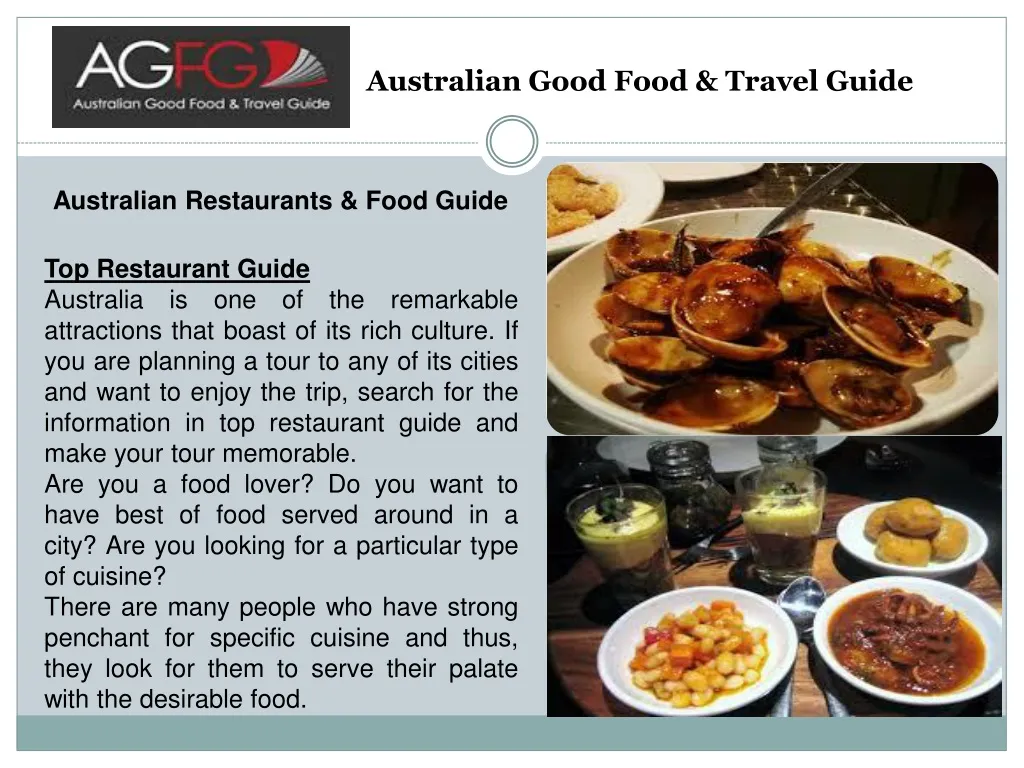 australian good food travel guide