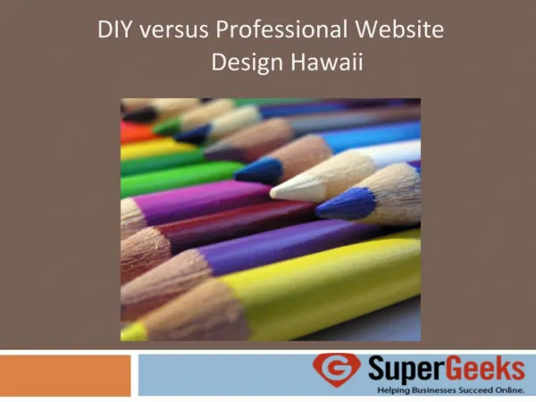 DIY versus Professional Website Design Hawaii