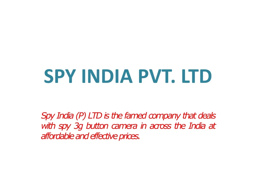 spy india pvt ltd