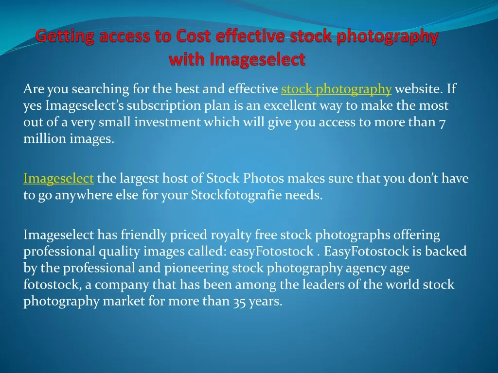 getting access to cost effective stock photography with imageselect