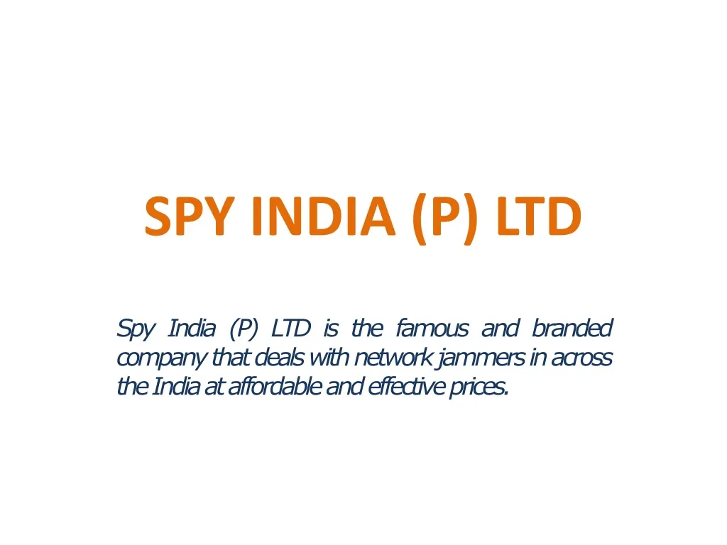 spy india p ltd